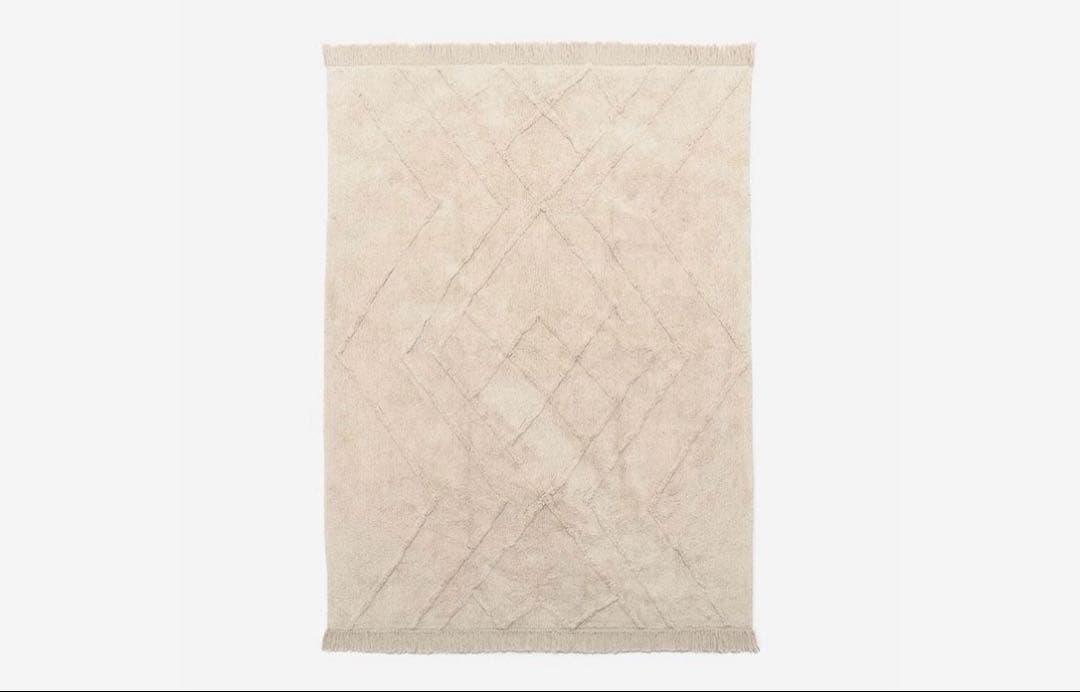 鍵*ポ様 ACTUS アクタス　アイボリー コットンラグ フリンジ付き