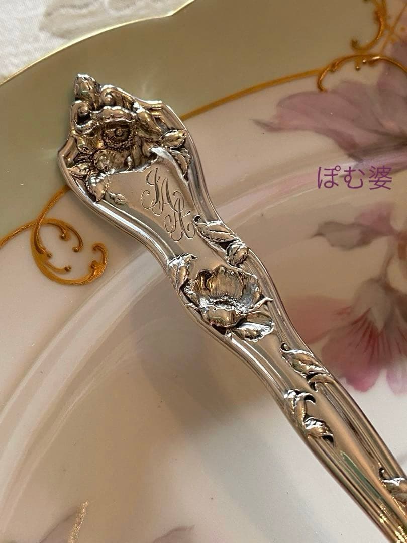 【リード＆バートン】純銀 スターリング／ナイフ＆フォーク ２組／Intaglio