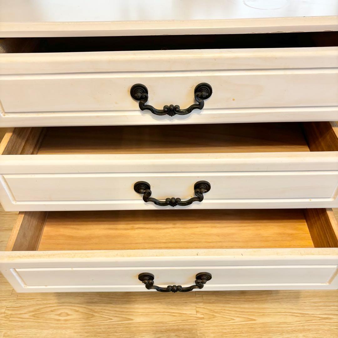 ロマンティックプリンセス 4段チェスト 姫家具 アンティーク ロココ ホワイト