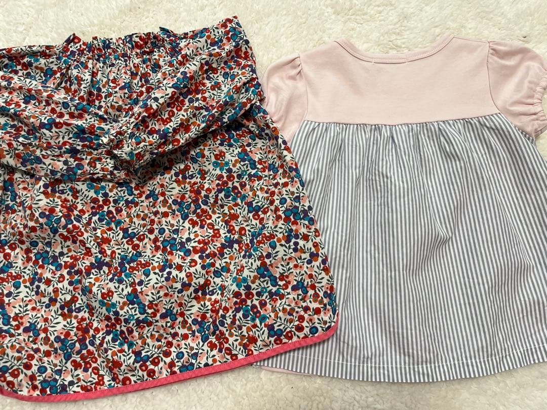 familiar ピンクTシャツ 列車デザイン 80センチ