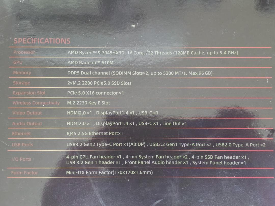 MINIS FORUM BD790i X3D マザーボード