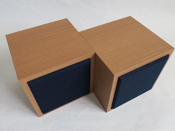 ゆっちゃん★キューブJRスピーカー★3インチフルレンジ 高音質 木目調