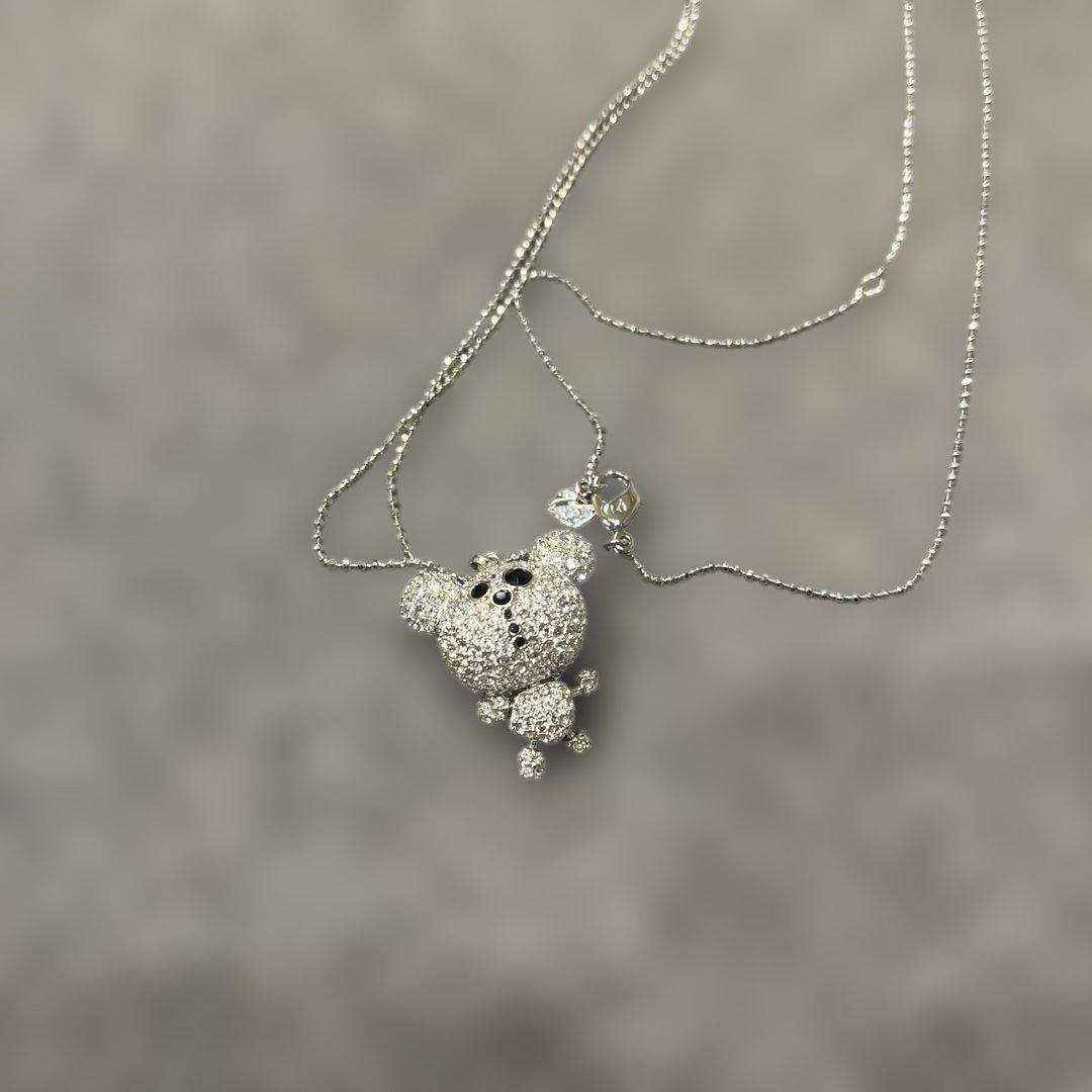 【希少】SWAROVSKI スワロフスキー ロングネックレス クリスタルベア