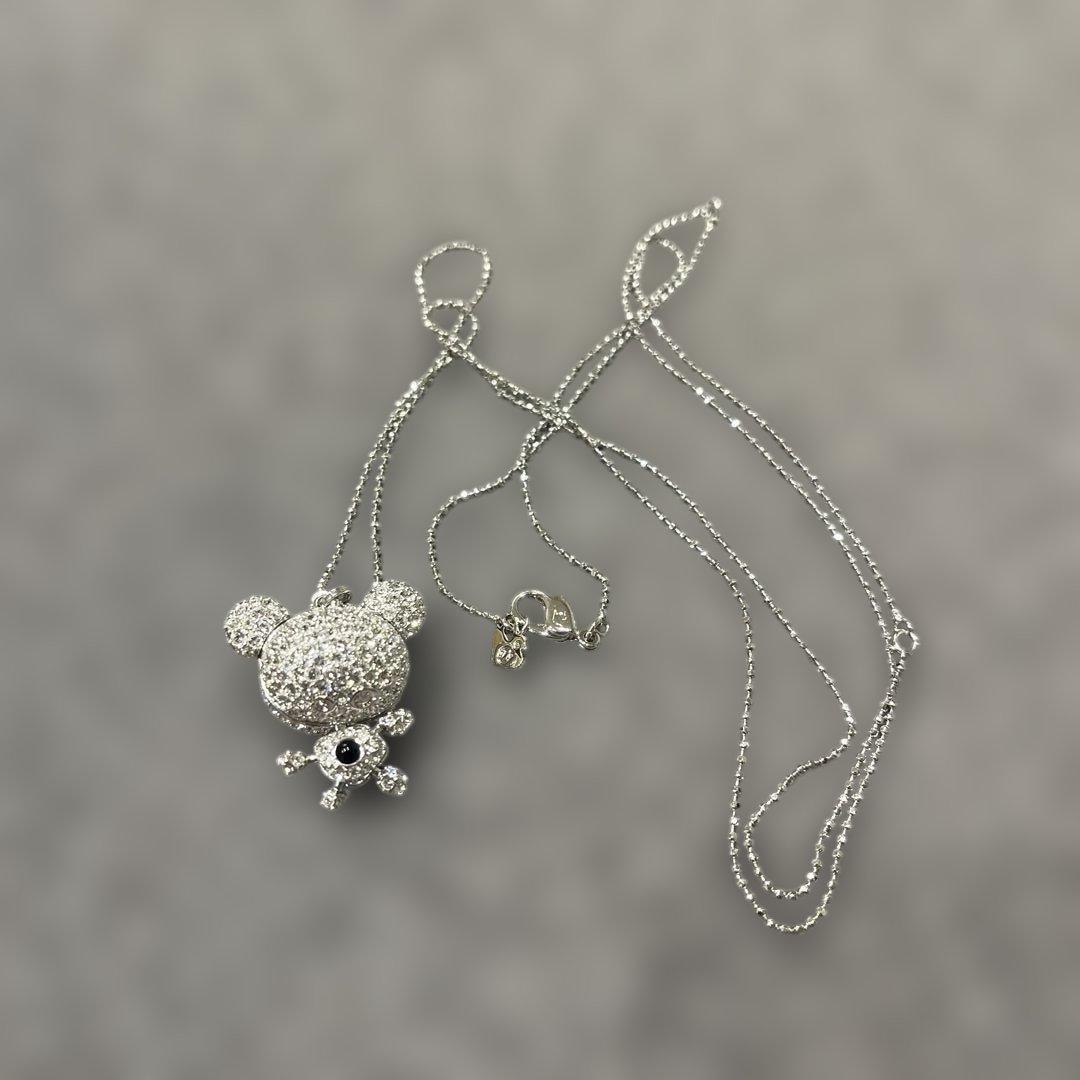 【希少】SWAROVSKI スワロフスキー ロングネックレス クリスタルベア