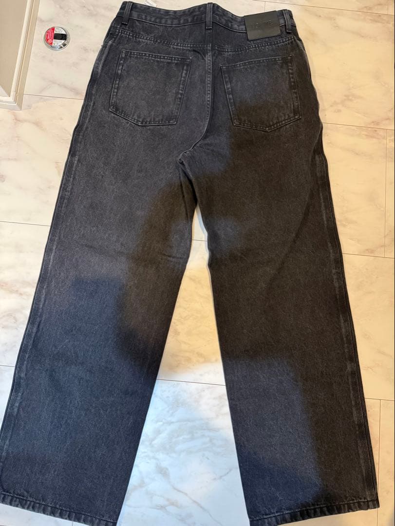 LOEWE ブラックデニム ワイドレッグパンツ サイズ50