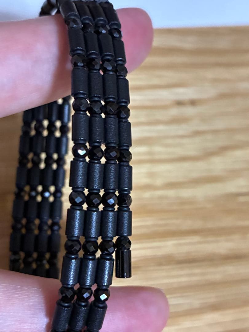 [コアフォース ]ループ ブラック ブレスレット ネックレス アンクレット