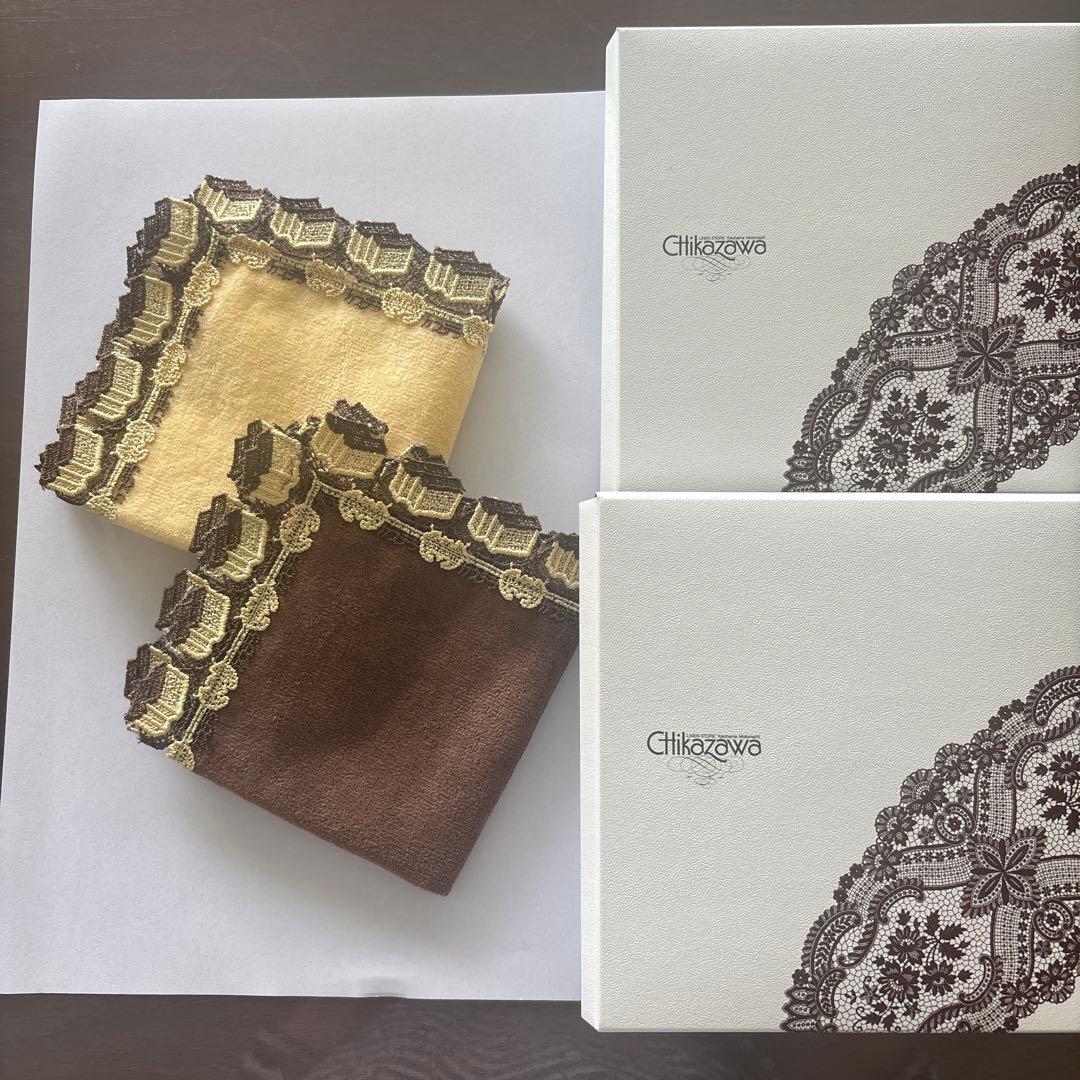 新品未使用　近沢レース福砂屋コラボタオルハンカチ2枚セット