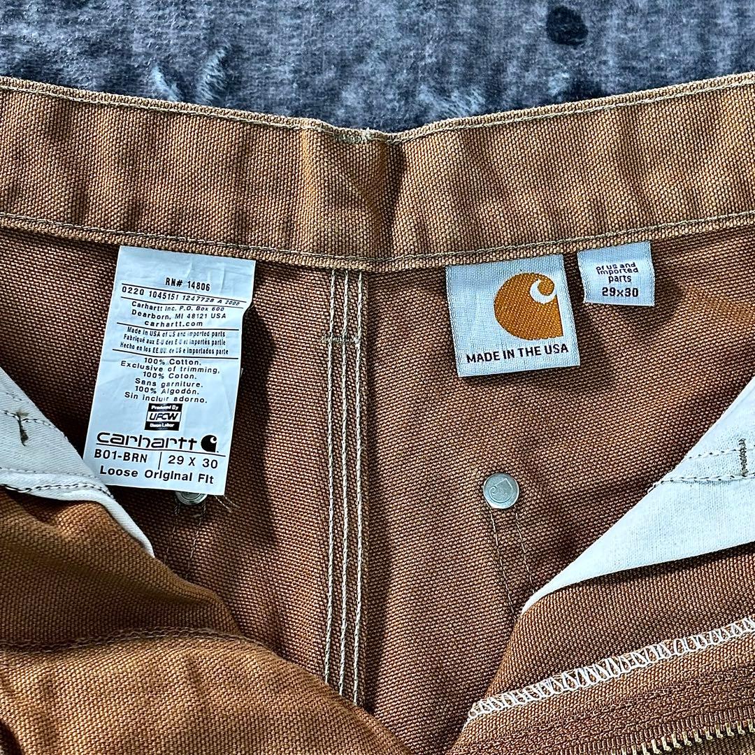 コメ欄セール！USA Carhartt ダブルニー ブラウン 29×30 B01