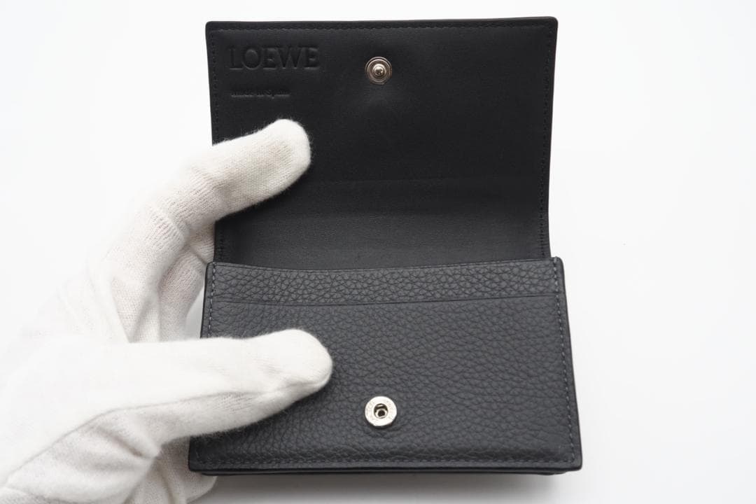 LOEWE 二つ折りカードケース アナグラム ビジネスカードホルダー グレー 美