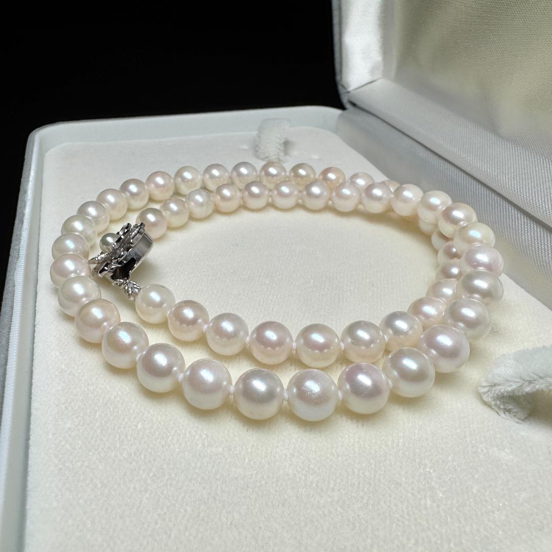 White Base✨ あこや真珠 パール ネックレス 約7-7.4mm SV