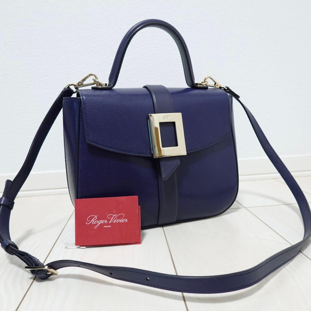 ロジェヴィヴィエ ボーヴィヴィエ　ハンドバッグ　ショルダーバッグ　紺　2way