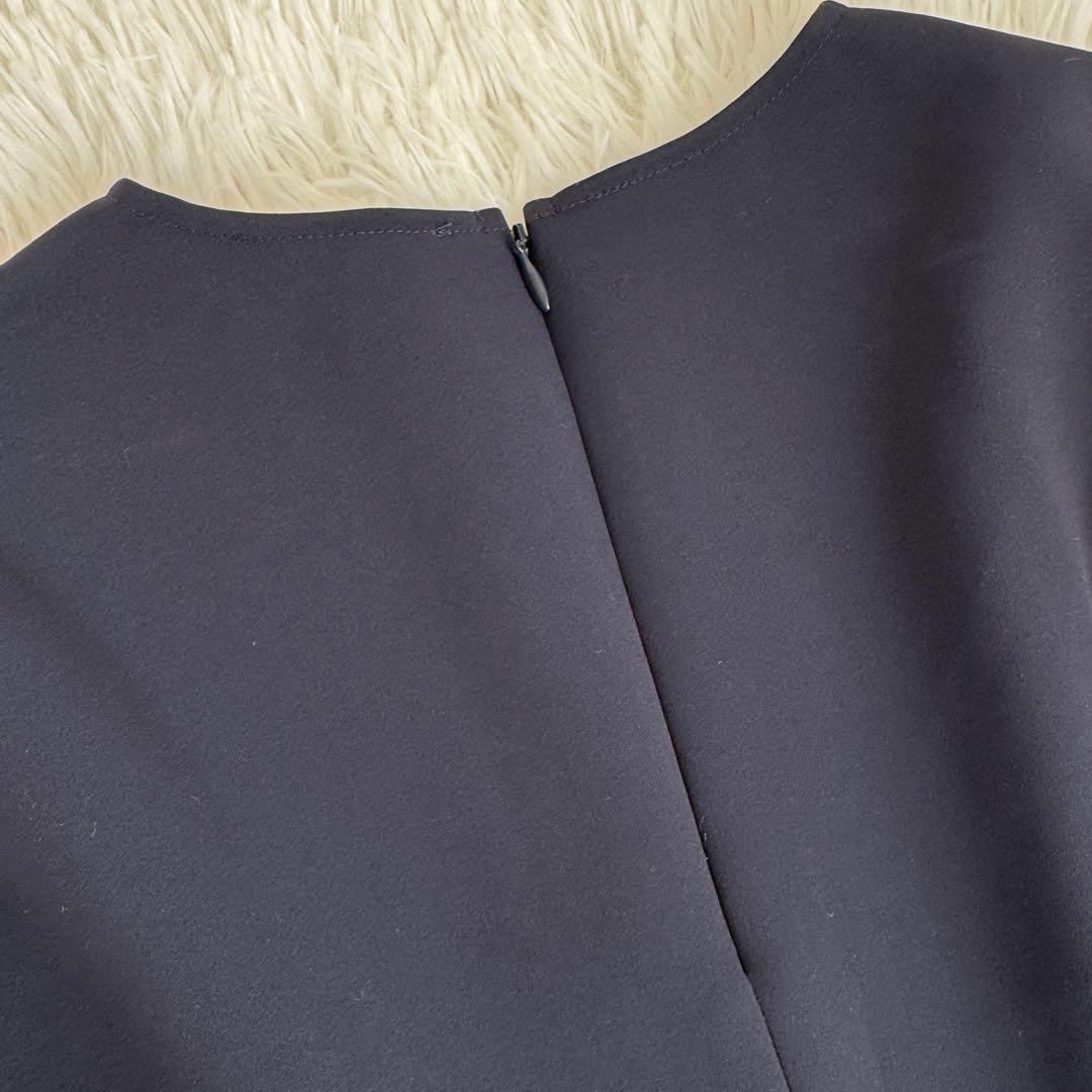 美品✨ヨリ ティアードギャザーブラウス ネイビー セレモニー