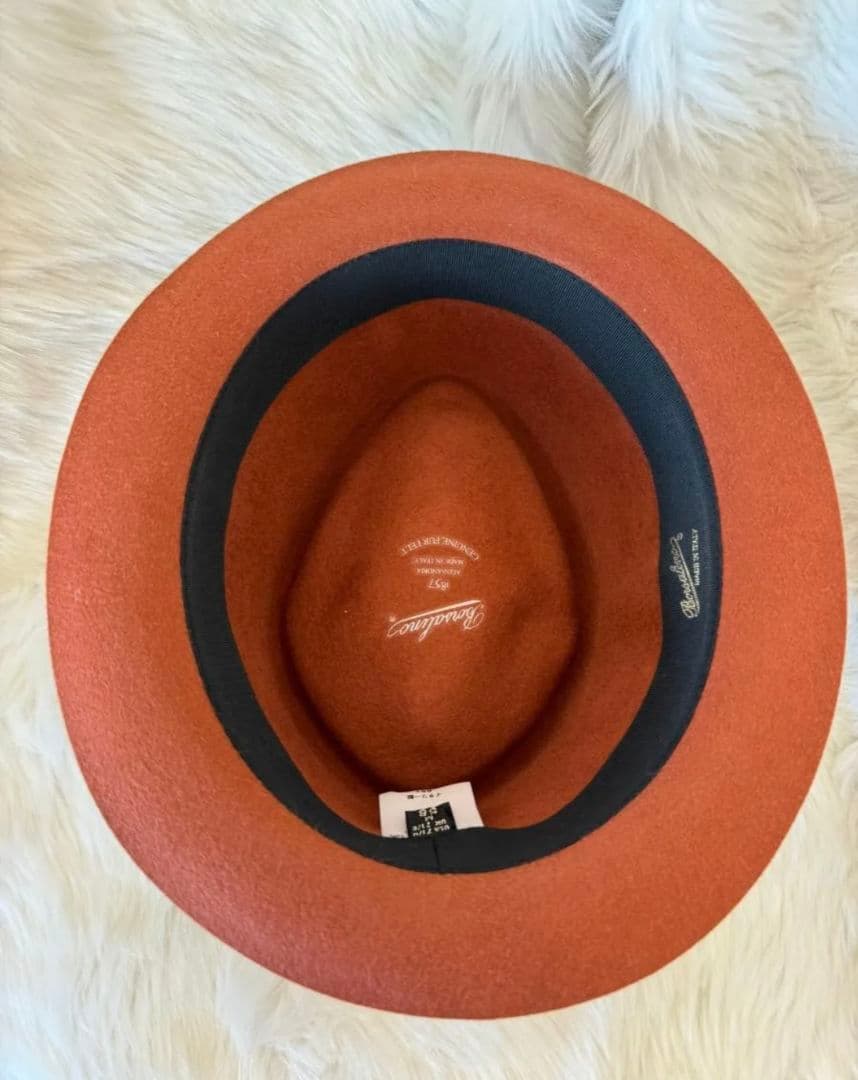 ボルサリーノ フェルトハット☆ポークパイ☆赤茶☆58☆イタリア製