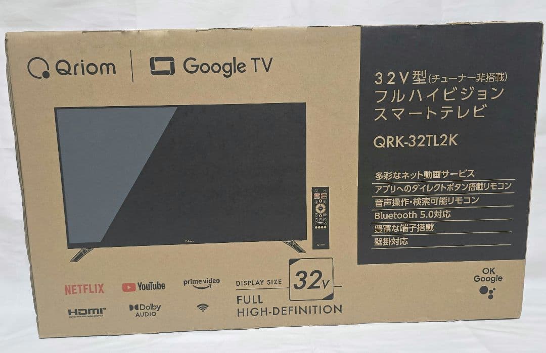新品 32型 Google TV QRK-32TL2K チューナーレス テレビ
