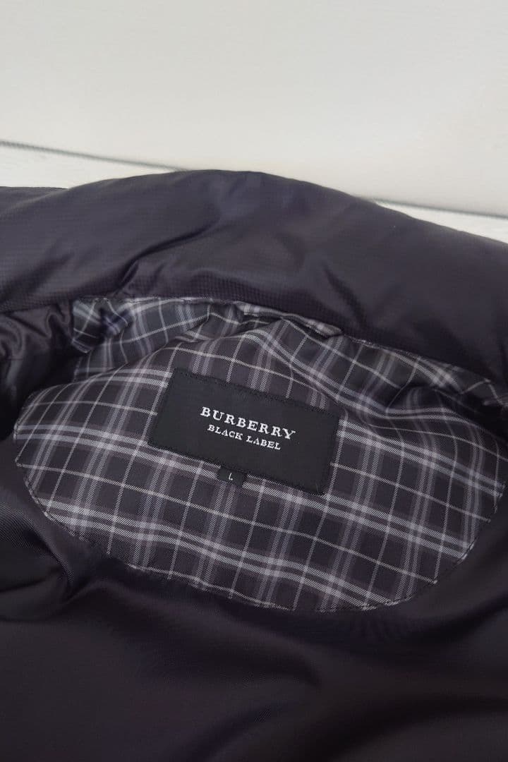 【極美品】BURBERRY ファー付きダウンベスト ブラック サイズL
