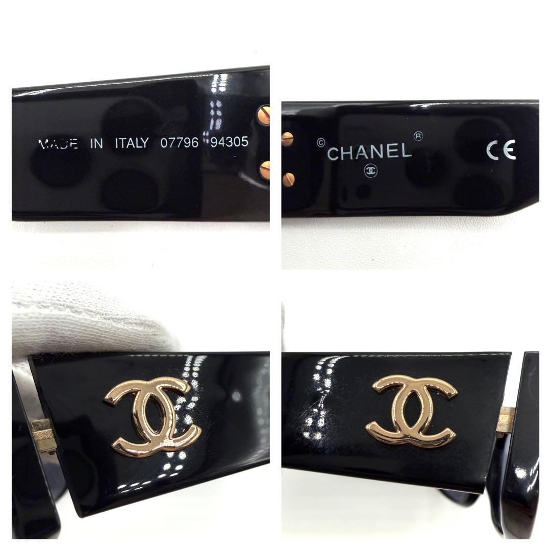 CHANEL ブラック スクエア サングラス　ココマーク　イタリア製　07796