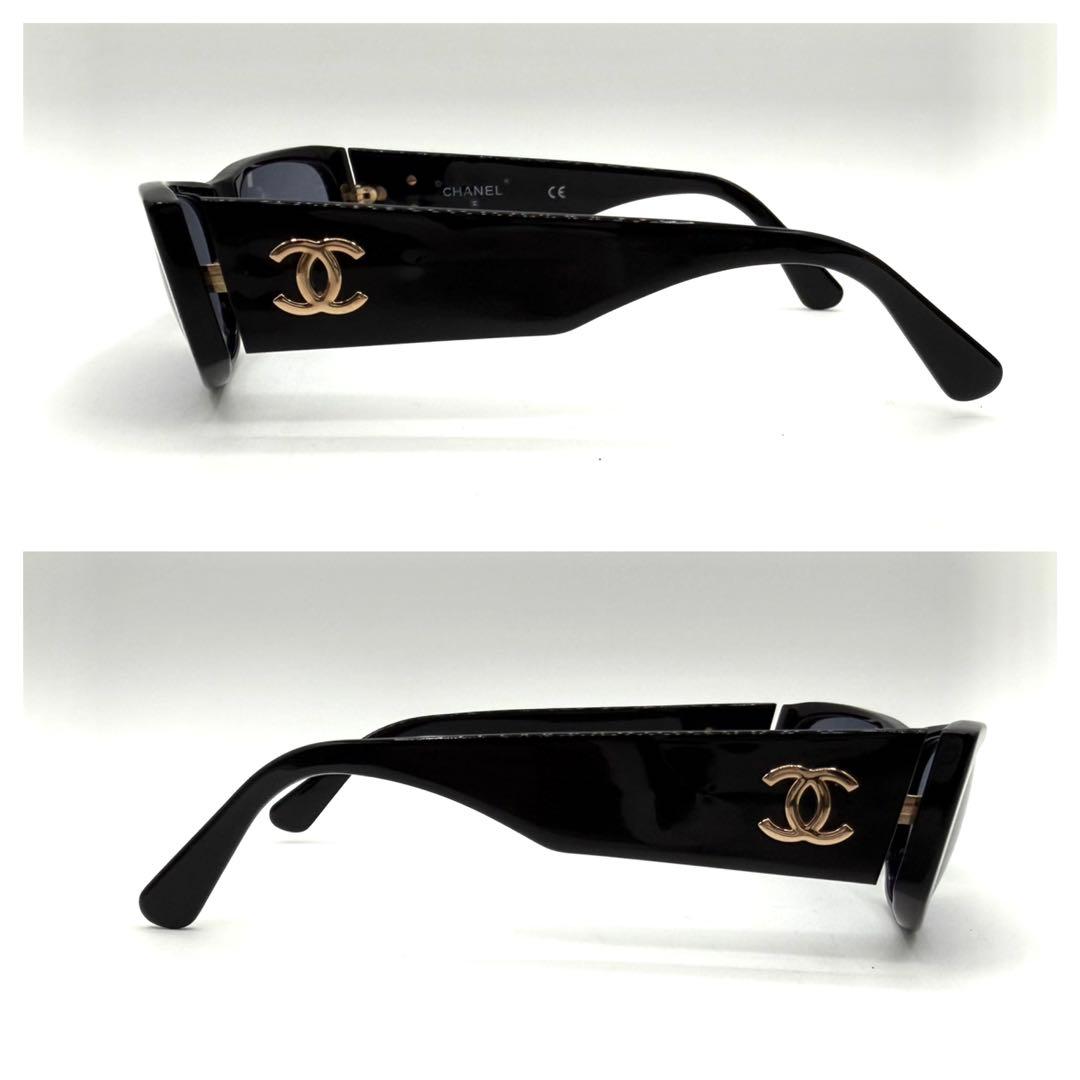 CHANEL ブラック スクエア サングラス　ココマーク　イタリア製　07796