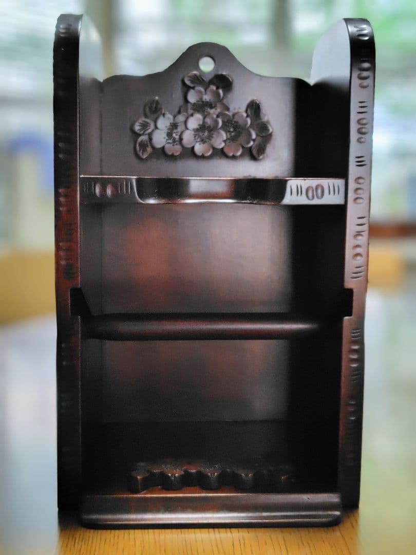 軽井沢彫木製雑貨 花彫刻付き