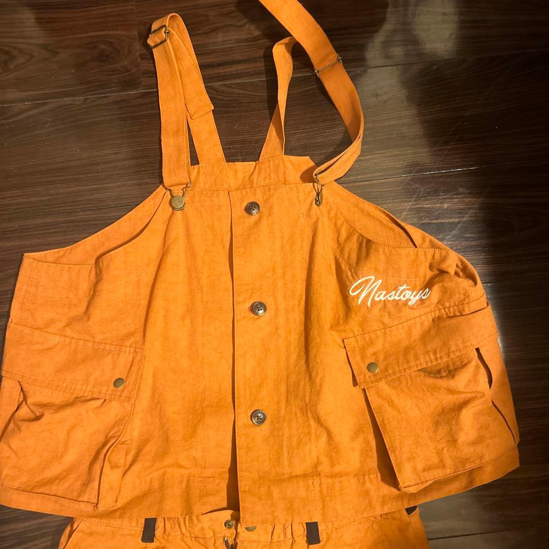 ナストイズ　アメリカンワナビー　オレンジオーバーオール・パンツセット