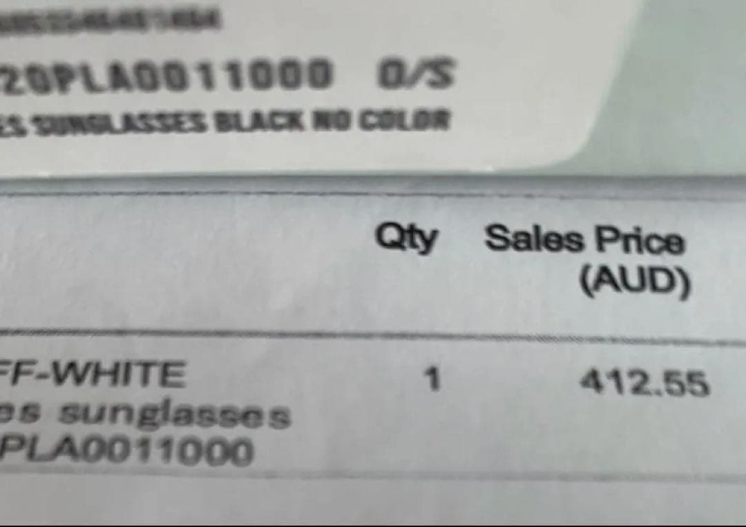 Off-White ブラックサングラス 付属品・インボイス付き