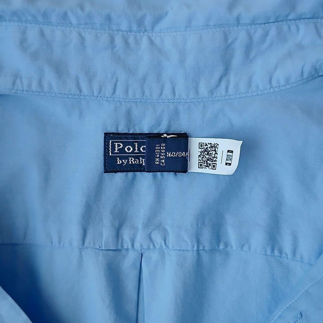 美品 ポロ ラルフローレン 現行 コットン 柔らか ボタンダウンシャツ ブルー