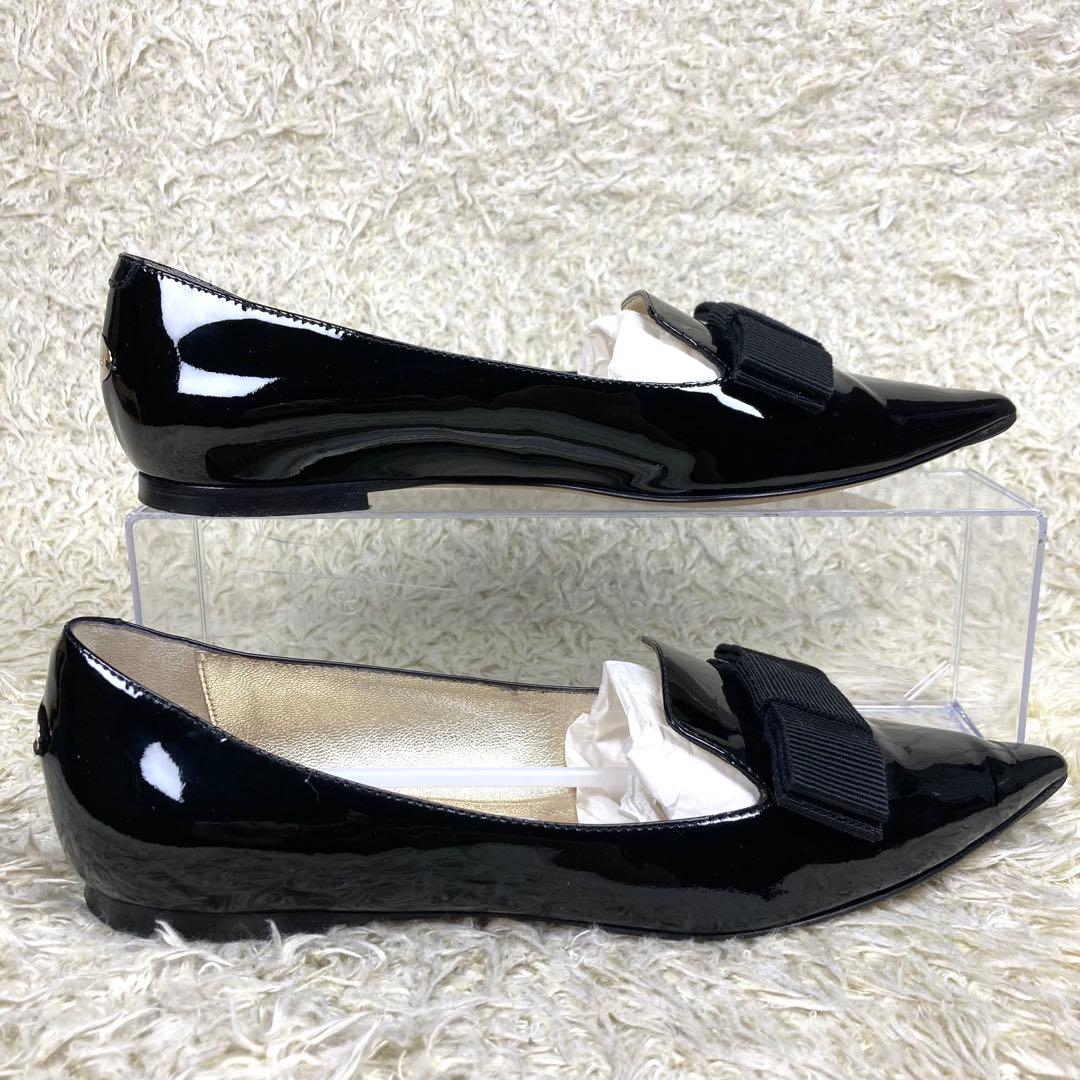 『極美品』JIMMY CHOO オペラシューズ パンプス フラット リボン 黒
