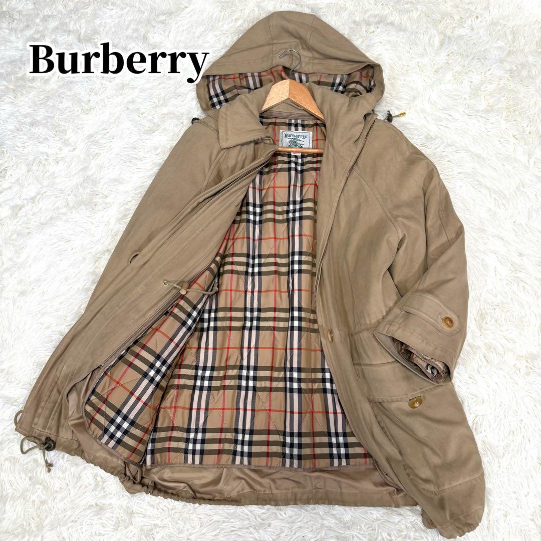 バーバリー Burberry 中綿ライナー付き モッズコート ノバチェック M