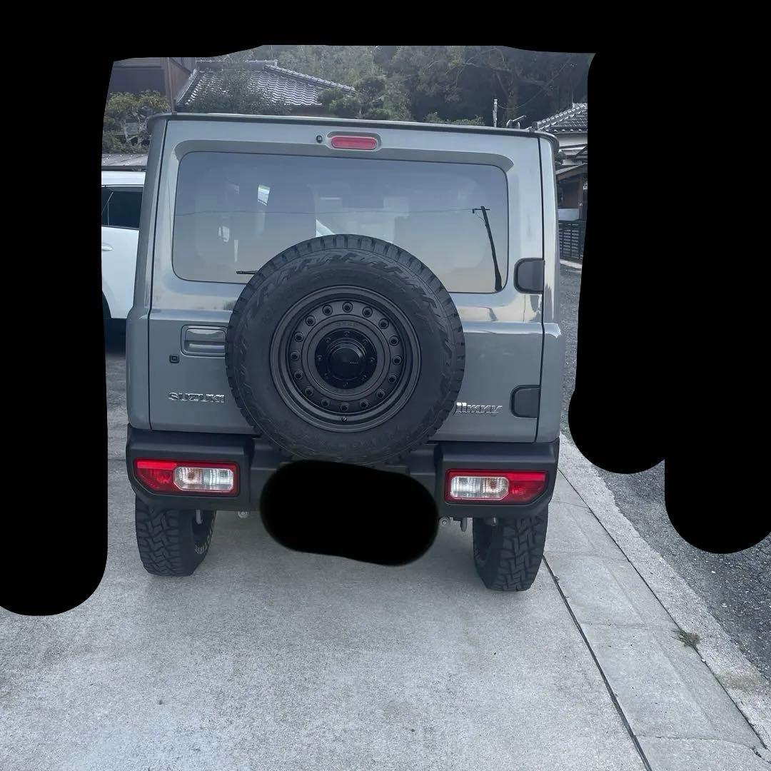 【ヨン】ジムニー　JB64ホイール　ホワイトレタータイヤ　スペヤタイヤブ