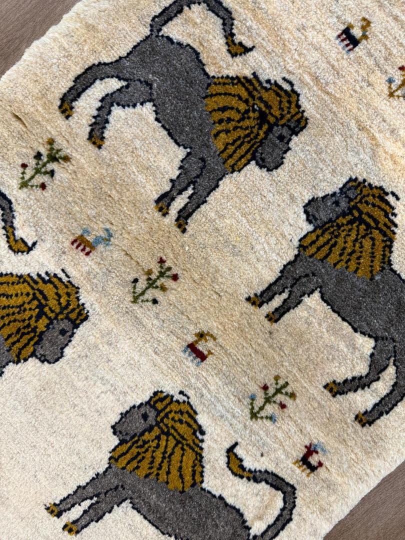 ギャッベ 67x92cm ペルシャ絨毯 手織り ギャベ 玄関マットラグ 絨毯