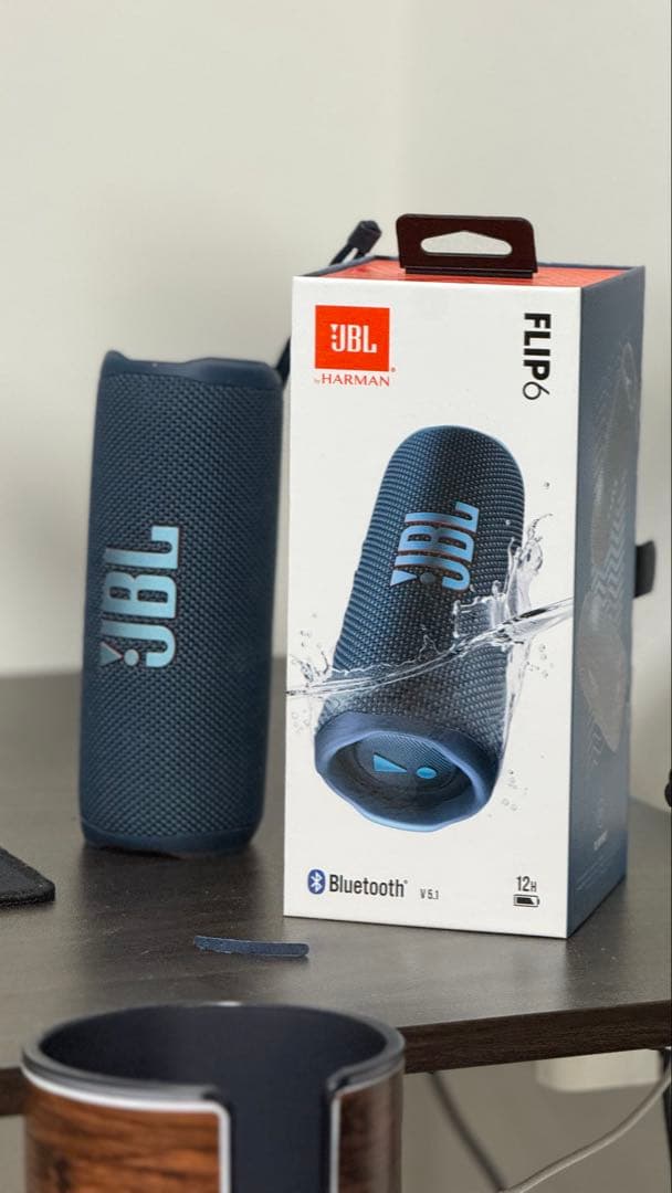 JBL FLiP6 ブルー 横置きのゴムなし