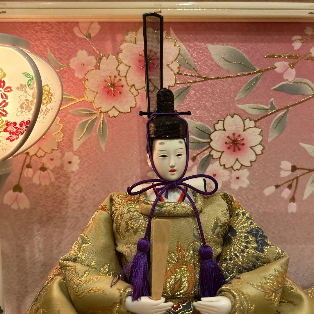 雛人形 アクリルケース ピンク 半円形 親王飾り ひな祭り おひなさま