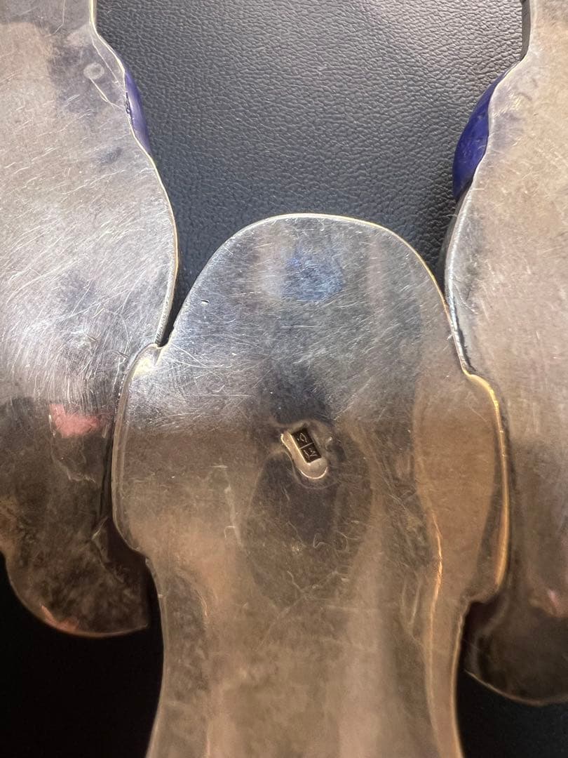 【値下げ】ビンテージシルバーネックレス　青石　59.1g