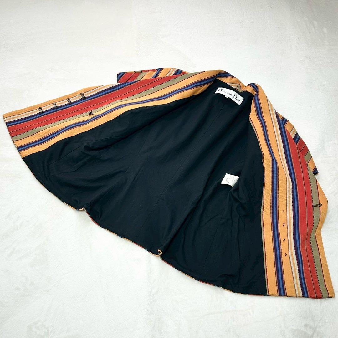 ★美品★ディオール　半袖ジャケット　ストライプ　ダブルブレスト　コットン100%