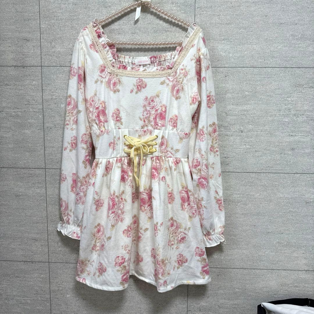 LIZ LISA ベロア リボン 平成 y2k 花柄ワンピース 未使用 姫ギャル