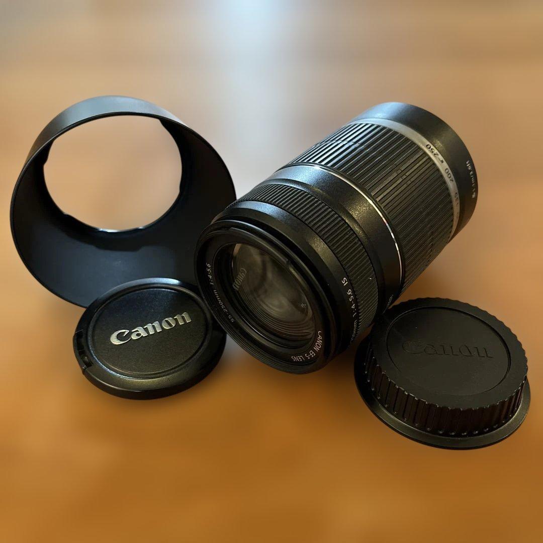 Canon キヤノン EF-S55-250mm F4-5.6 IS フード付き