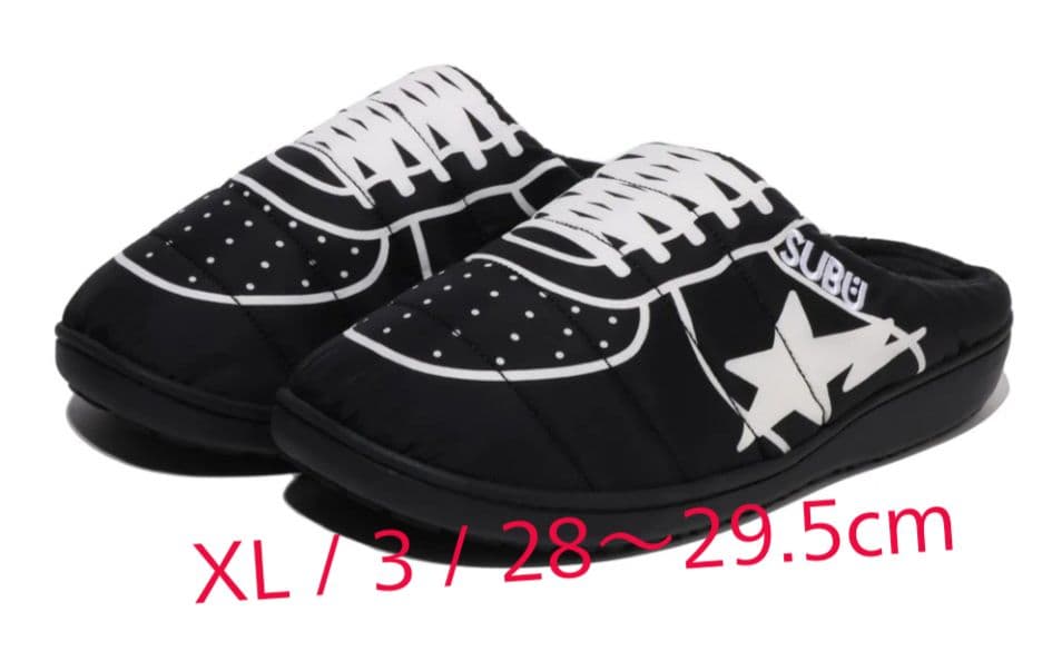 即発送 26SS BAPE SUBU PUFFER SANDALS XL 黒 靴
