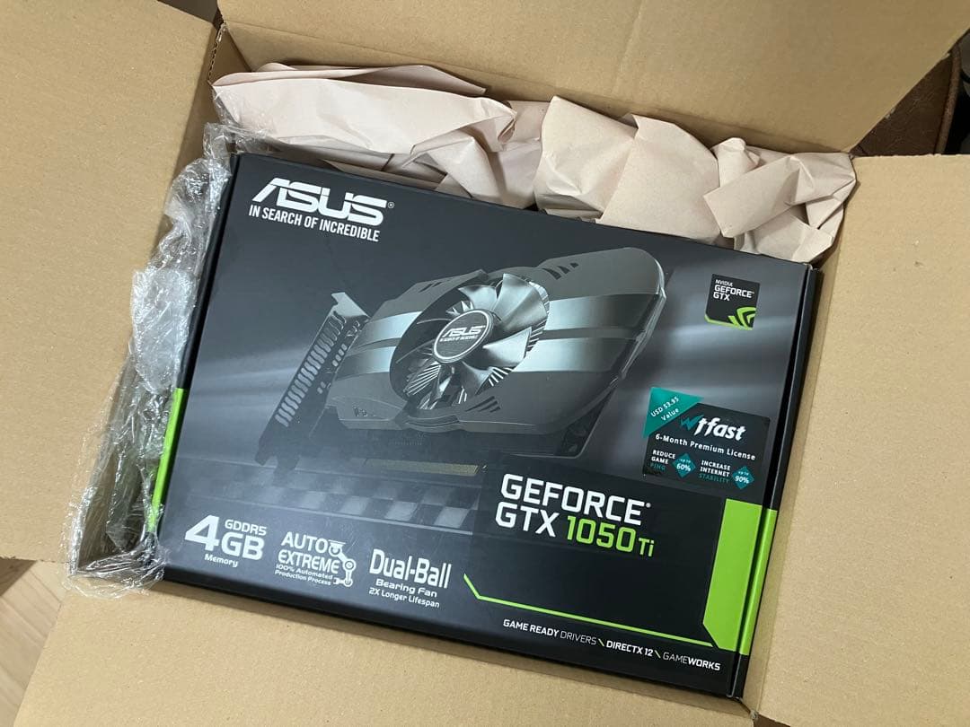 ASUS GEFORCE GTX 1050 Ti 4GB 中古品購入後★未使用★