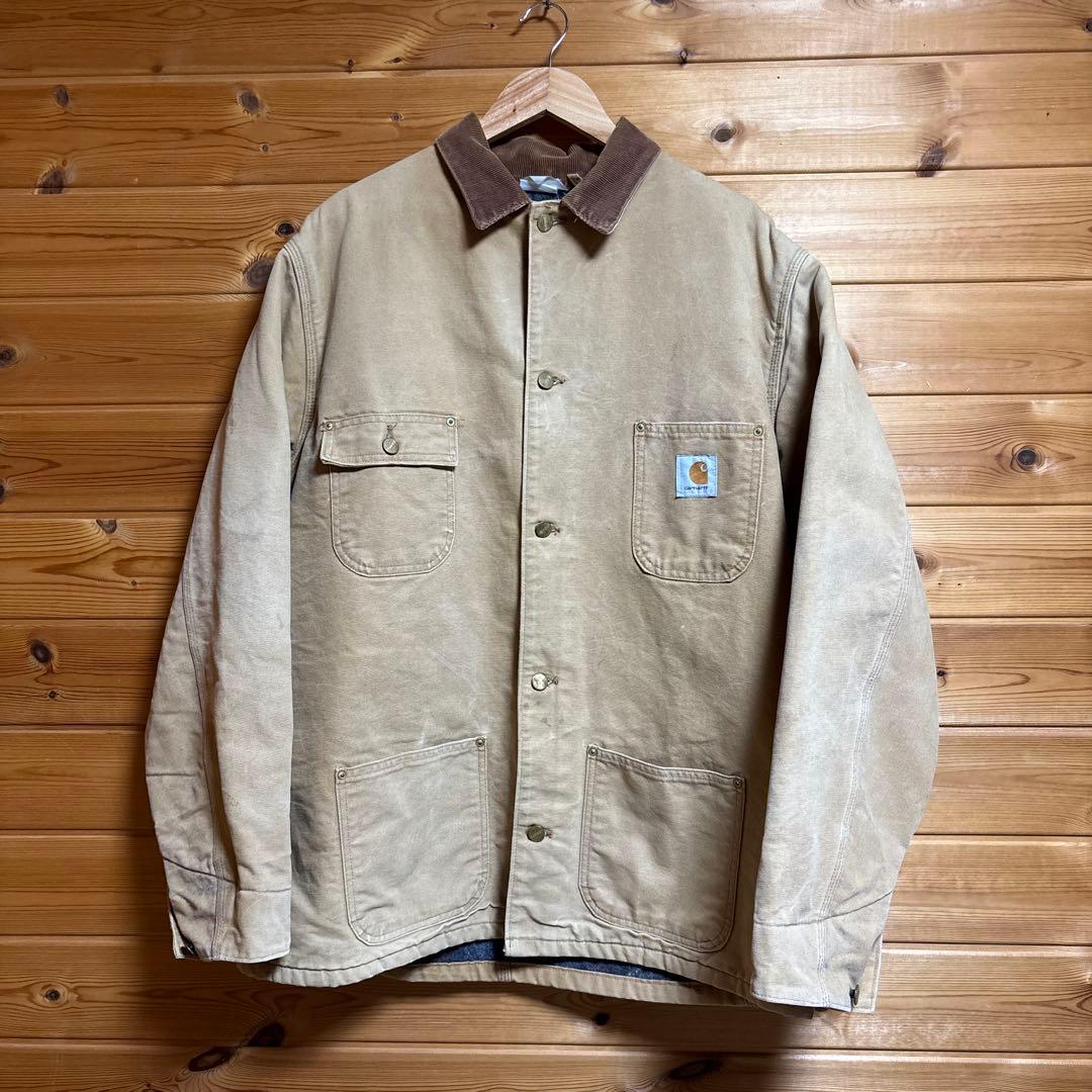 90s 古着　　Carhartt カバーオール　ダックジャケット　キルティング