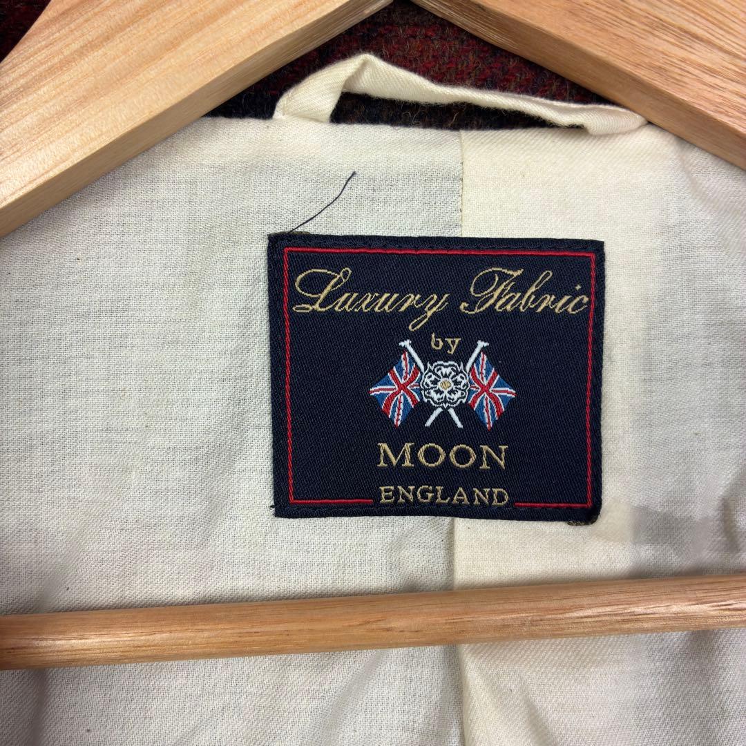 美品　ビームス　MOON　ツイード　アンコンジャケット　胡桃ボタン　L　チェック