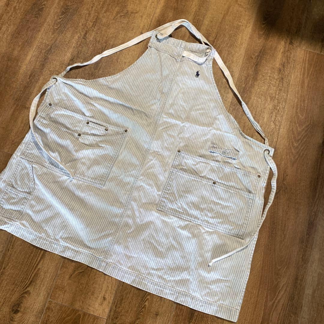ラルフローレン ストライプエプロン コットン デニム