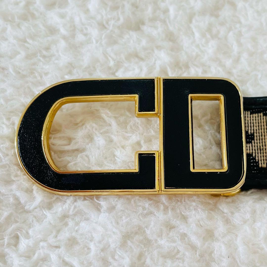 Christian Dior ベルト 黒 レディース トロッター柄 ディオール