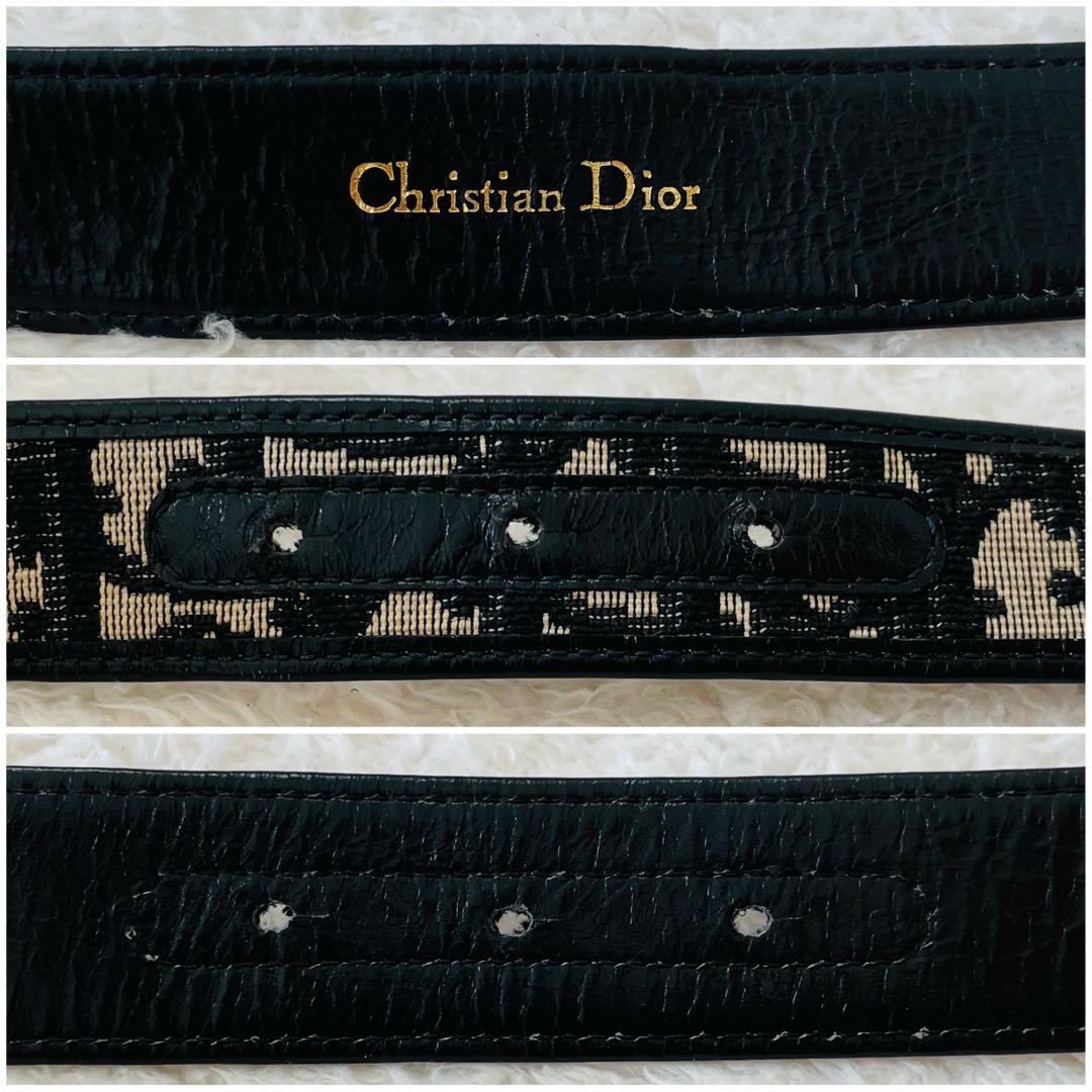Christian Dior ベルト 黒 レディース トロッター柄 ディオール