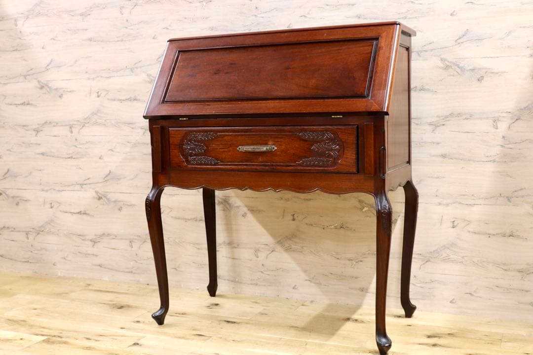 GMHH69○唐木家具 無垢材 ライティングビューロー 書斎机 什器 デスク 机