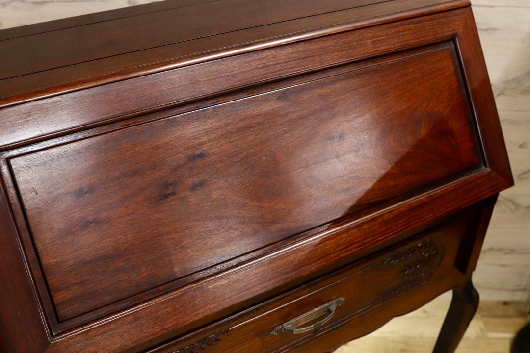 GMHH69○唐木家具 無垢材 ライティングビューロー 書斎机 什器 デスク 机