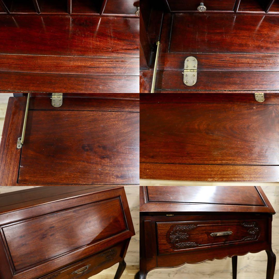 GMHH69○唐木家具 無垢材 ライティングビューロー 書斎机 什器 デスク 机