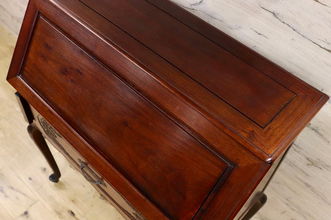 GMHH69○唐木家具 無垢材 ライティングビューロー 書斎机 什器 デスク 机