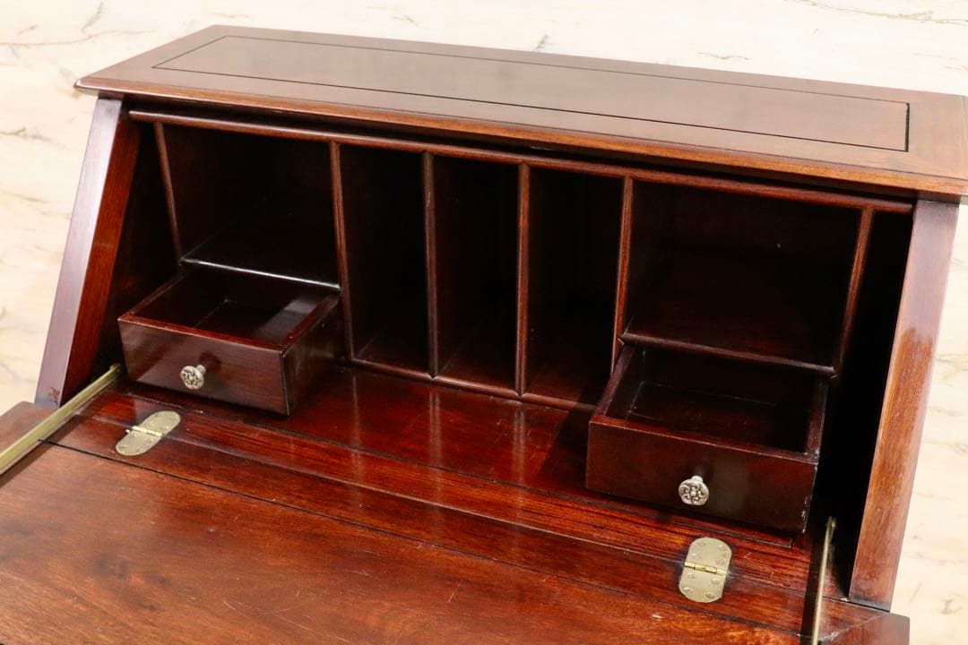 GMHH69○唐木家具 無垢材 ライティングビューロー 書斎机 什器 デスク 机