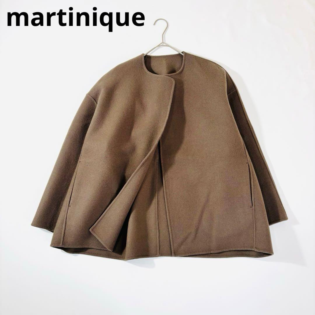 828 マルティニーク ノーカラー ショートコート モカブラウン 定価5.2万