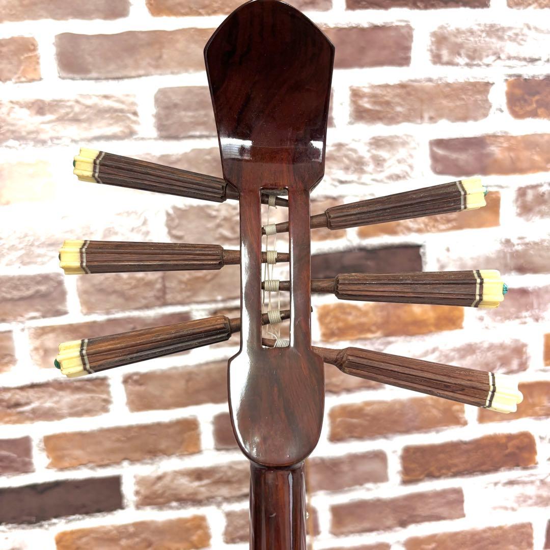 希少6弦✨美品✨沖縄 六線三線 本蛇皮 三味線 ハードケース 演奏可能