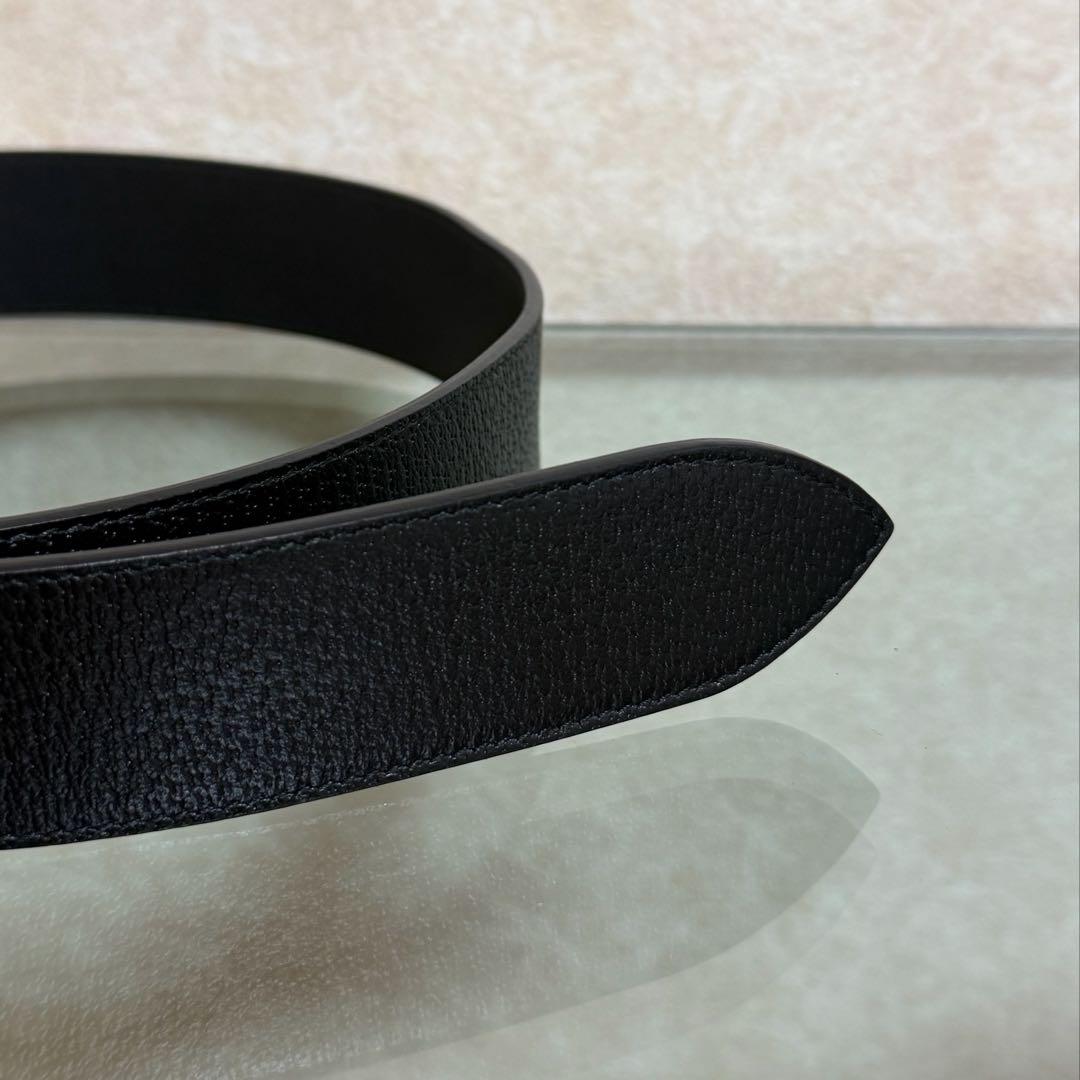 【Gucci/グッチ】箱&ポーチ付き ダブルG スリムベルト ゴールド レザー